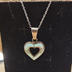 Elegant Turquoise Heart Pendant Necklace